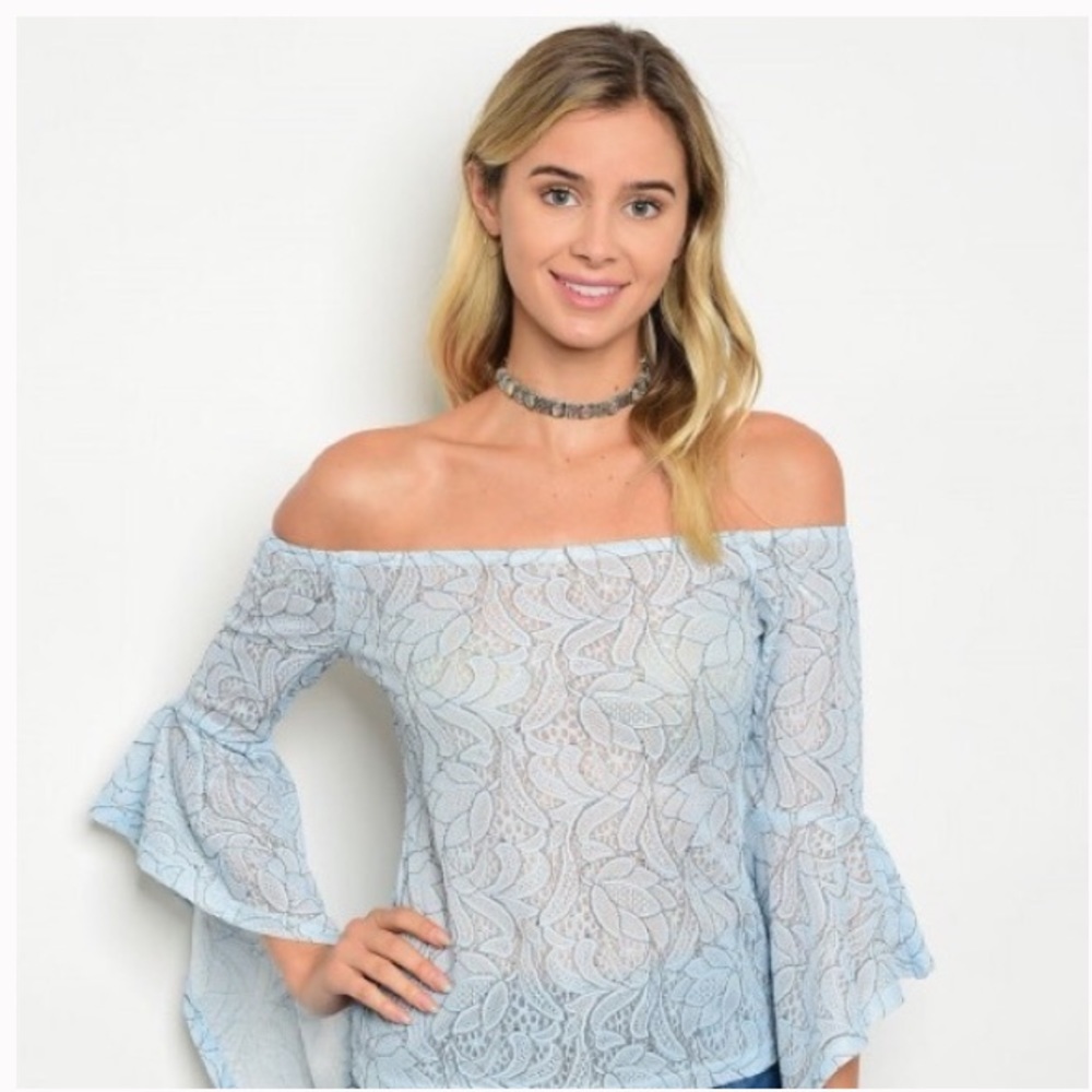 Bell Sleeves Off Shoulder  Lace Top